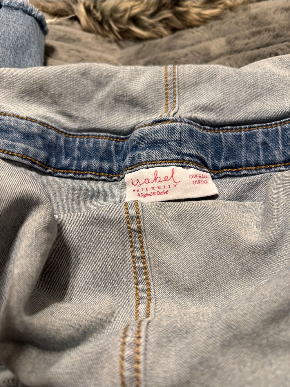 Isabel Maternity by Ingrid & Isabel Light Wash Denim Overalls